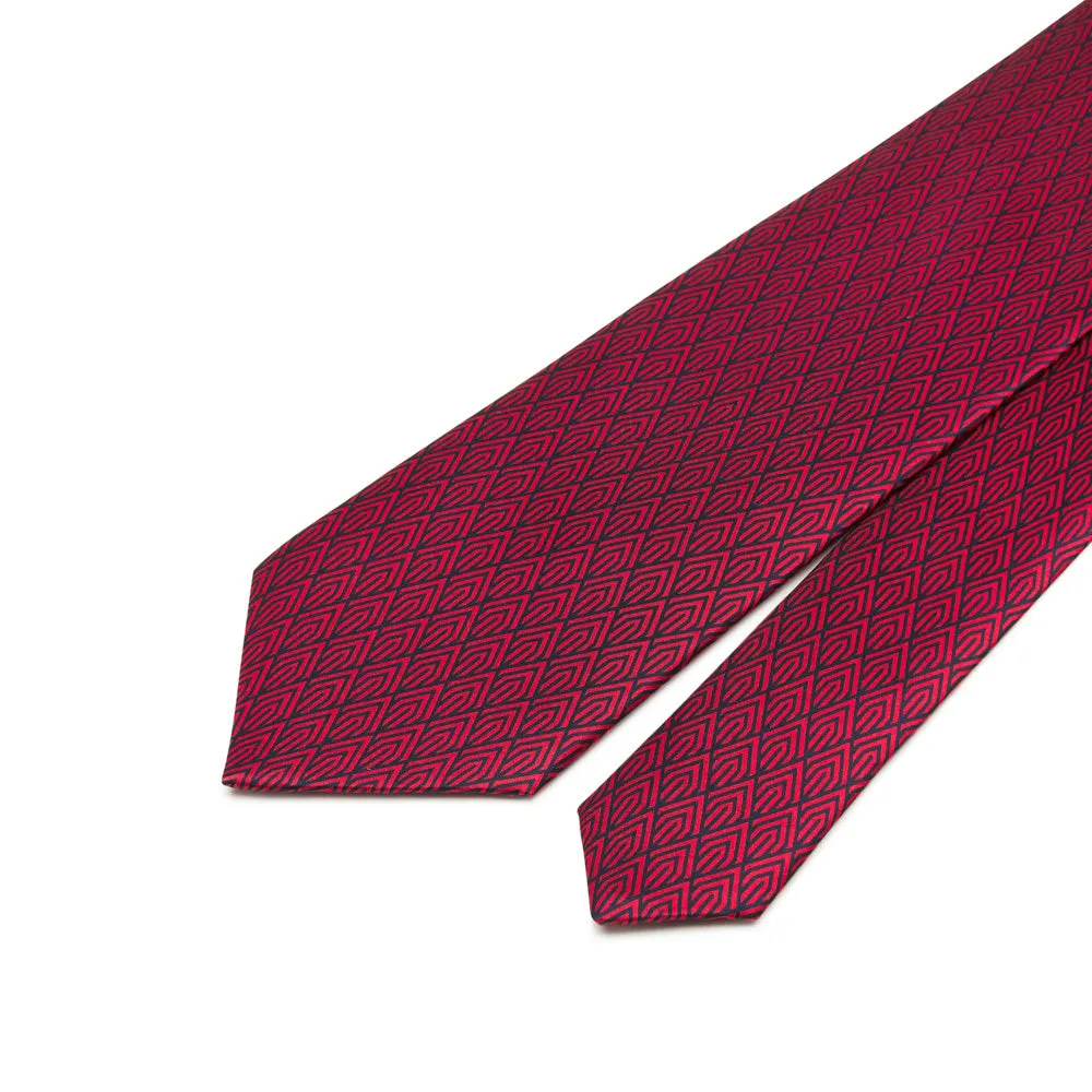 Red and Blue Metropolis Duchesse Silk Tie