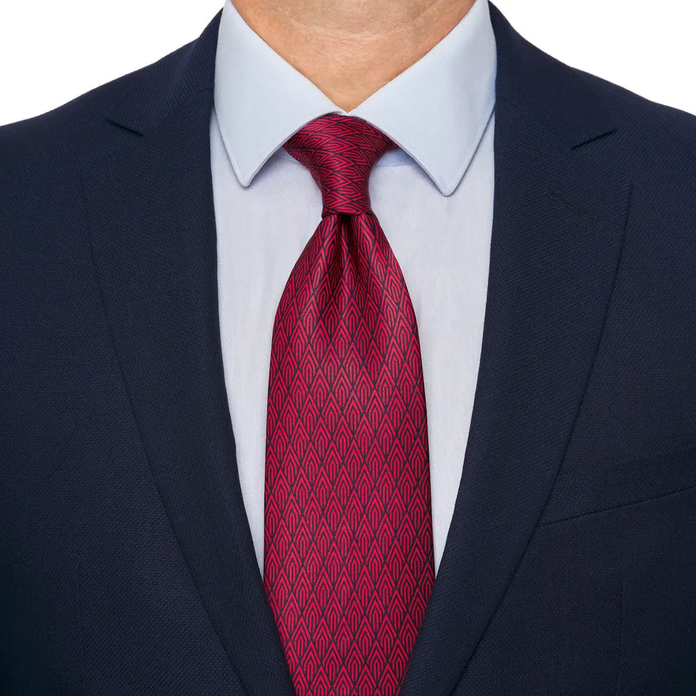 Red and Blue Metropolis Duchesse Silk Tie