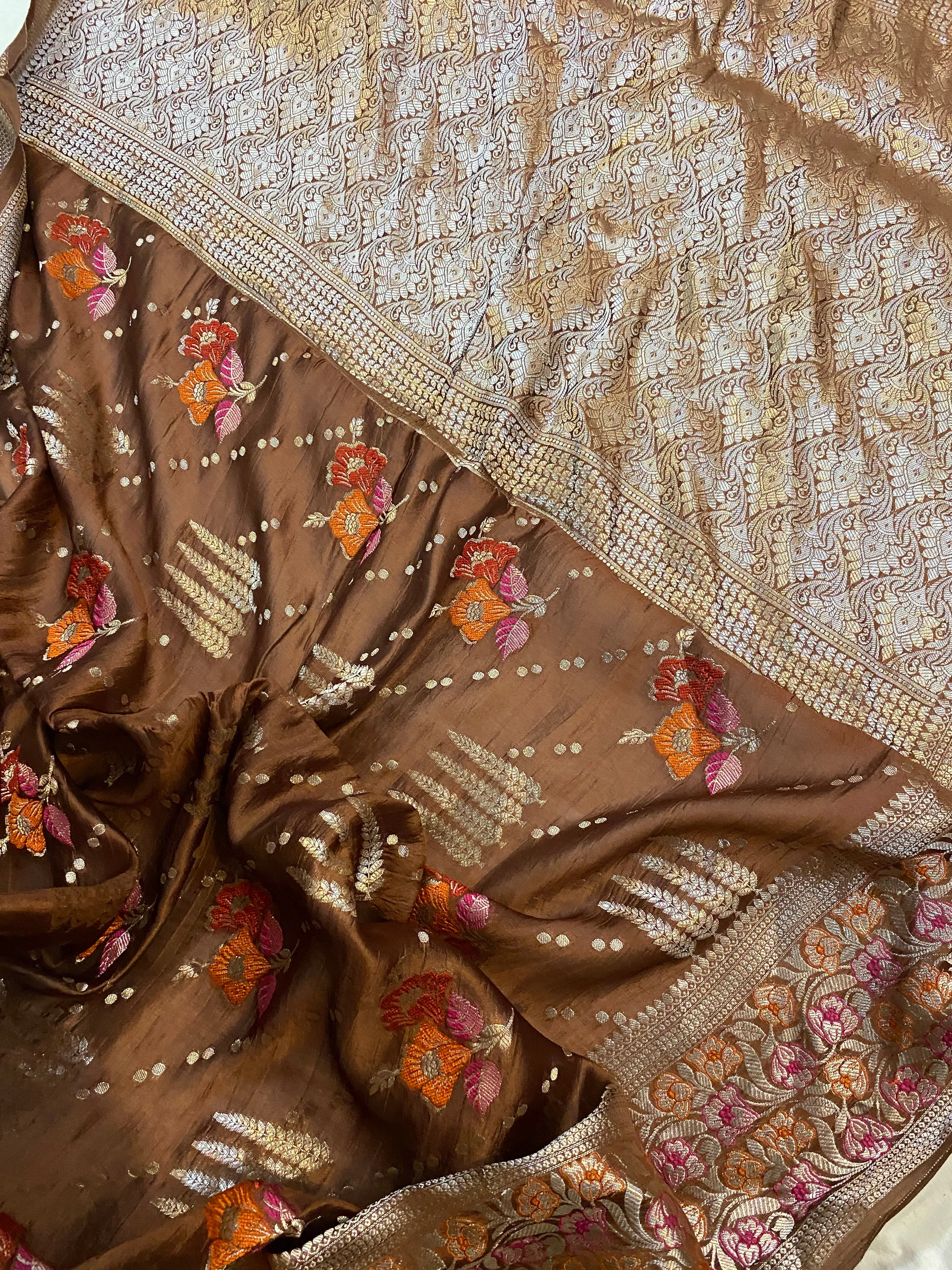 Rich Elegance: The Brown Banarasi Saree