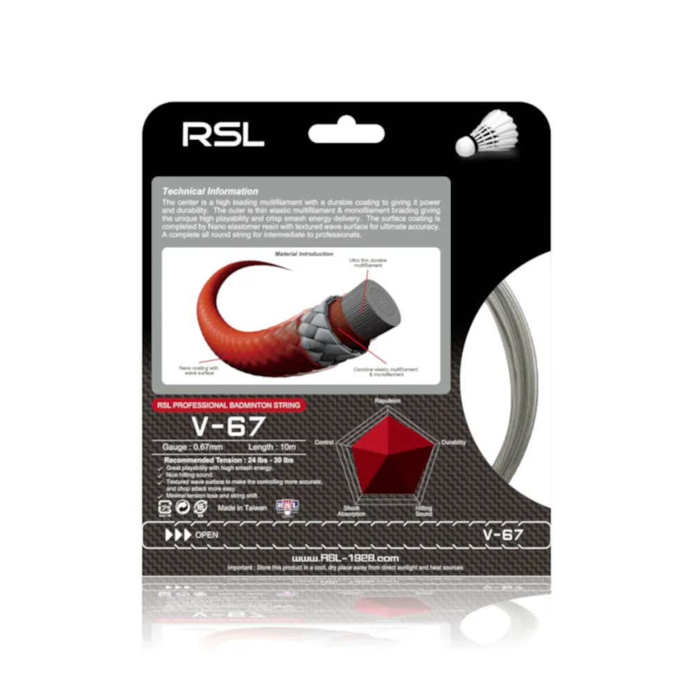 RSL String V-67 Blue Badminton String