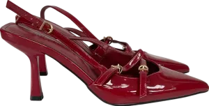 Simmi London Aska Red Patent Sling Back Court Shoes UK 5 EU 38 👠