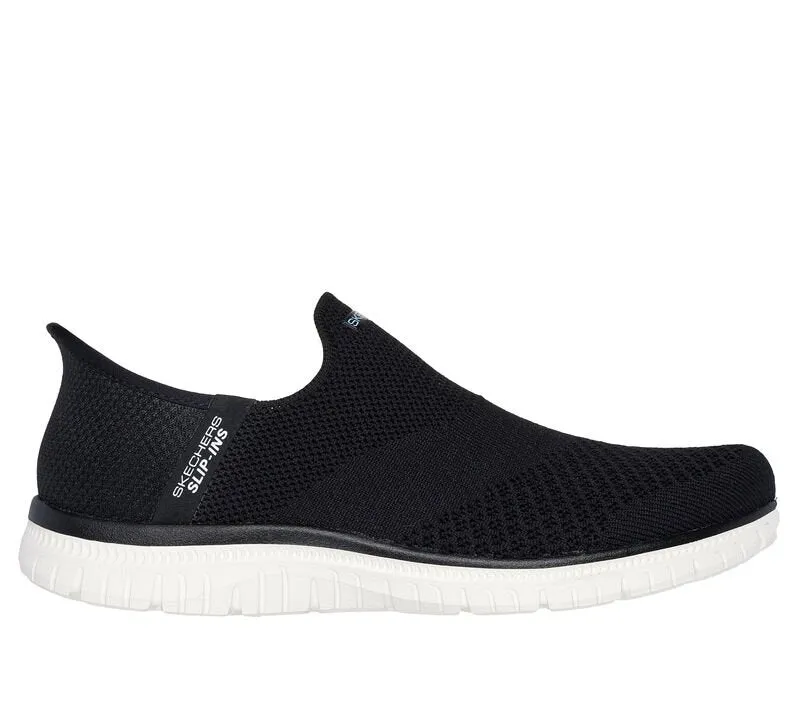 Skechers Ladies Black/White Virtue-Sleek Slip In Shoes