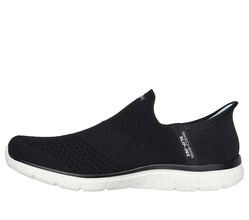 Skechers Ladies Black/White Virtue-Sleek Slip In Shoes