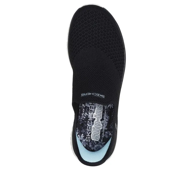 Skechers Ladies Black/White Virtue-Sleek Slip In Shoes