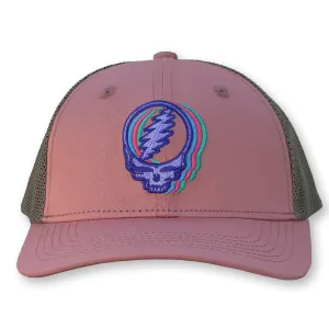 Stealie Trucker Hat / Nantucket Polycotton Blend with Cloud Mesh and Laffy Taffy Stealie