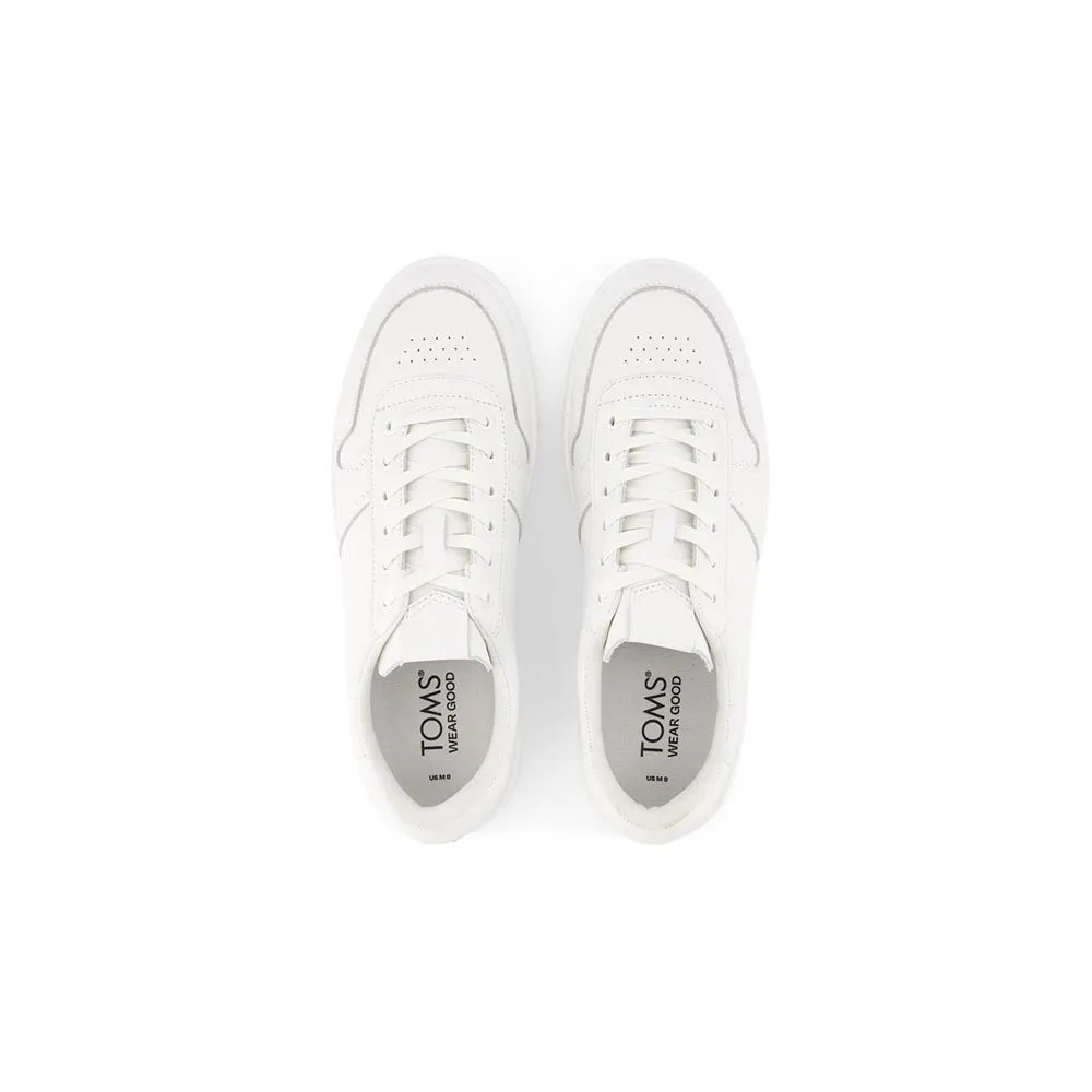 TOMS Men Travel Lite Court White Leather Shoes